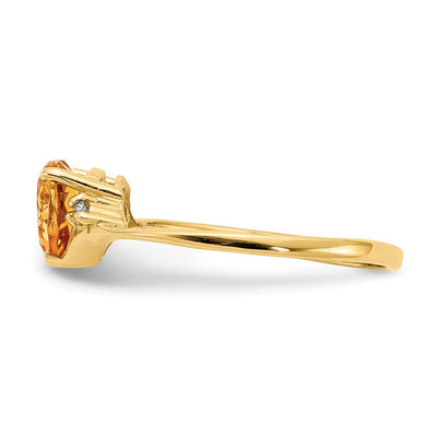 14K Citrine Diamond Ring