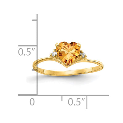 14K Citrine Diamond Ring