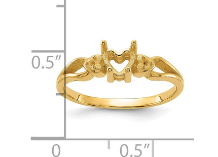 14K gold diamond heart ring, another view