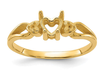 14K gold diamond heart ring