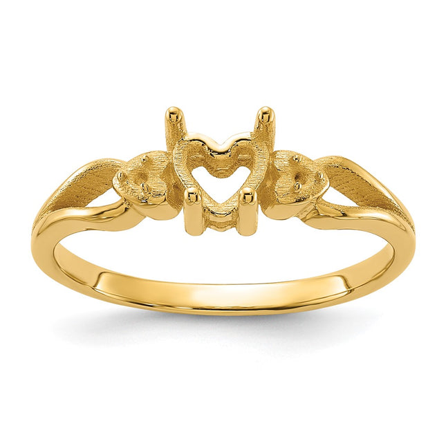 14K gold diamond heart ring