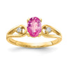 14k Oval Pink Sapphire A Diamond ring