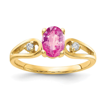 14K gold diamond oval ring