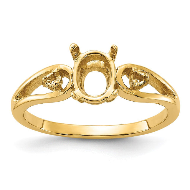 14K gold diamond oval ring