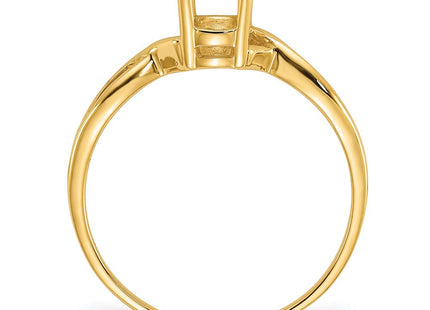 14k Polished 7x5 Oval Gemstone Ring Mounting (Style Y2197)
