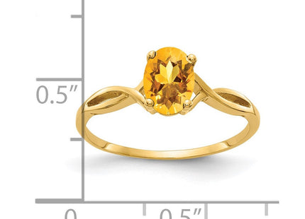 14K 7x5mm Oval Citrine Twist Ring, view 3