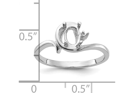 14K white gold diamond oval ring, another view