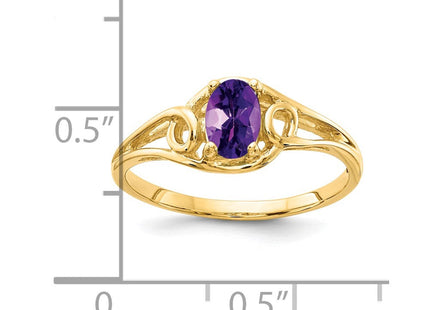 14K 6x4mm Oval Amethyst Loop Ring, view 3