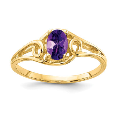 14K Oval Amethyst ring