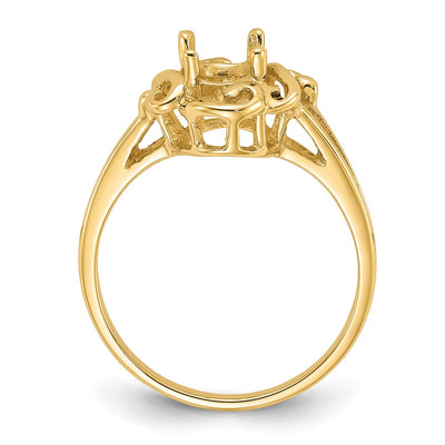 14K Polished 7x5 Oval Gemstone Ring Mounting