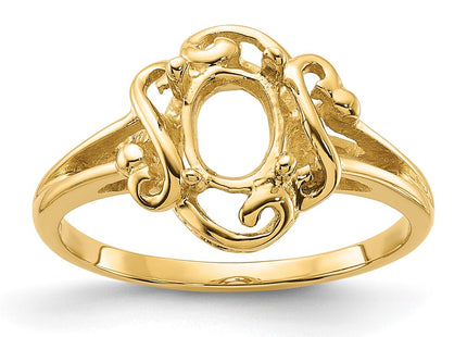 14K gold oval ring