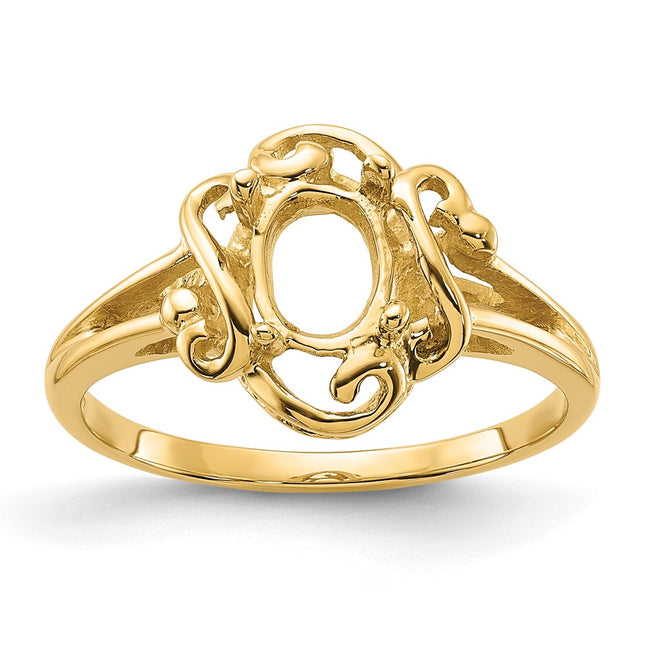 14K gold oval ring