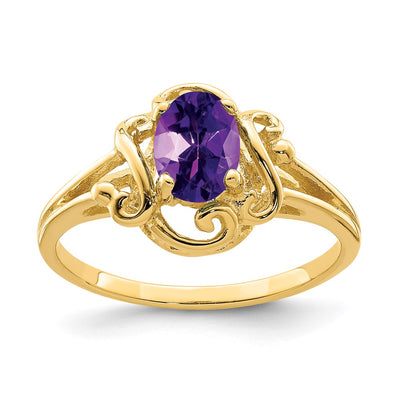 14K Oval Amethyst ring