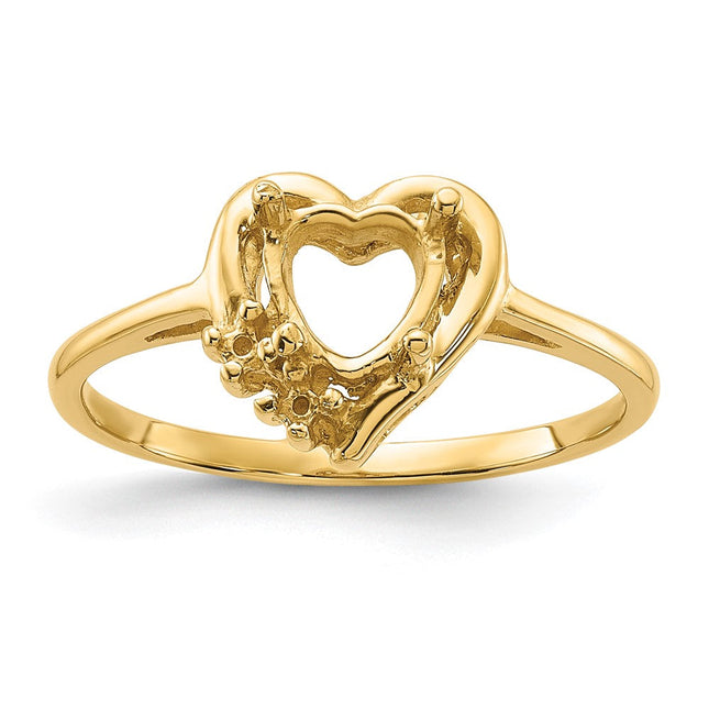 14K gold diamond heart ring