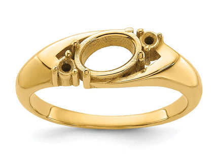 14K gold diamond oval ring