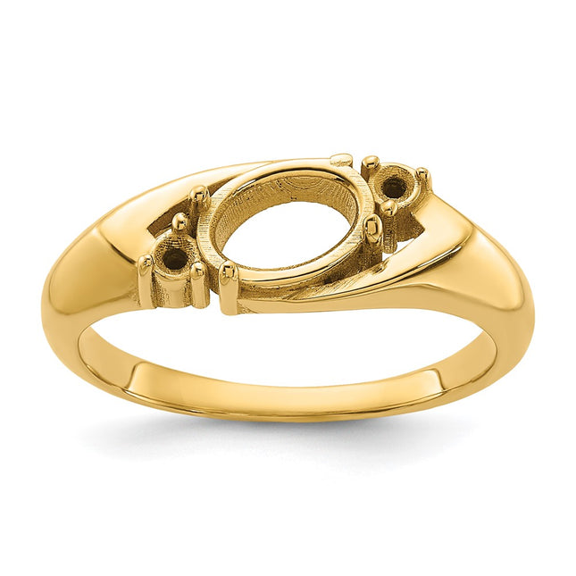 14K gold diamond oval ring