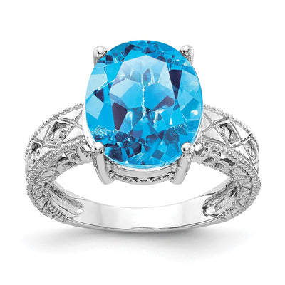 14K white gold diamond oval ring