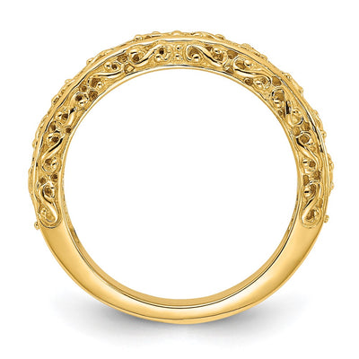 14K Filigree Wedding Band