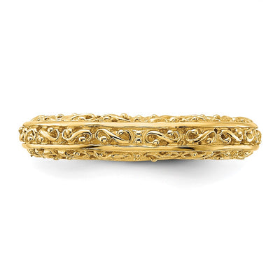14K Filigree Wedding Band