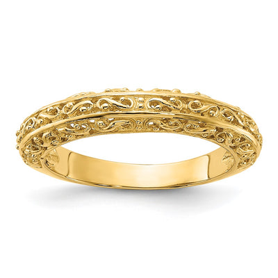 14K Filigree Wedding Band