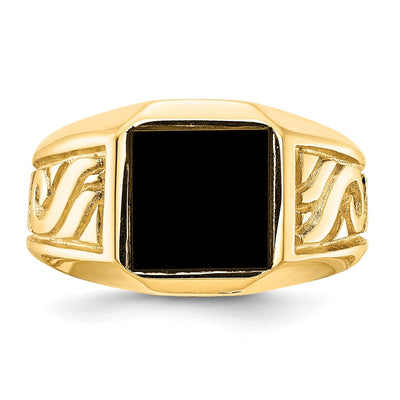 14K Men's Onyx Ring
