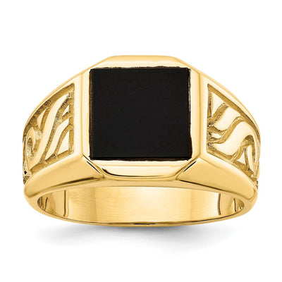 14K gold onyx ring