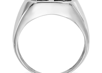 IB Goodman 14K White Gold Octagon Onyx and AA Diamond Men's Cross Ring, view 3
