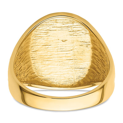 14K Men's Polished and Grooved (Not Enameled) Masonic Ring
