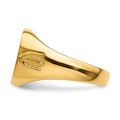 14K Men's Polished and Grooved (No Enamel) Masonic Ring