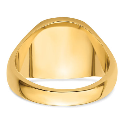 14K Men's Polished and Grooved (No Enamel) Masonic Ring