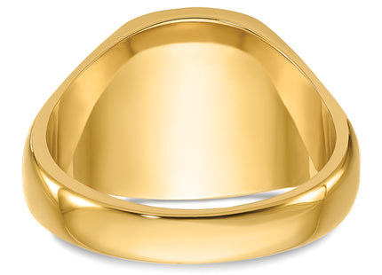 14k Men's Polished and Grooved with Black Enamel Masonic Ring