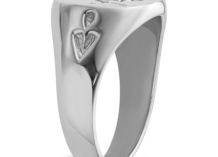 14K white gold ring, further view