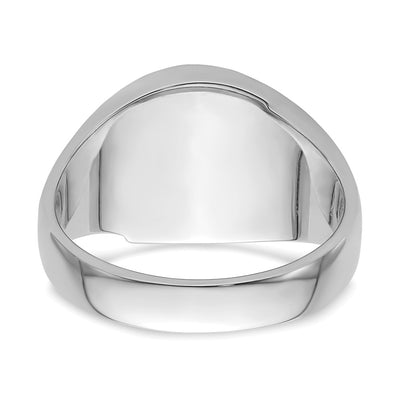 14K White Gold Men's Polished and Grooved Masonic Ring Mounting