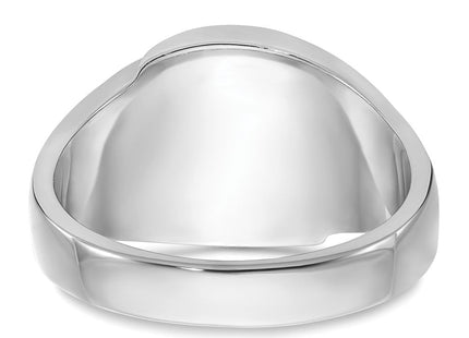14k White Gold Men's Polished, Antiqued and Grooved with Imitation Blue Spinel Masonic Ring (Style Y4059M)