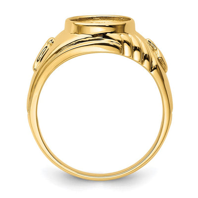 14K Men's Polished and Textured Masonic Ring Mounting