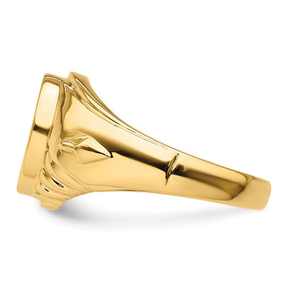 14K Men's Polished and Textured Masonic Ring Mounting