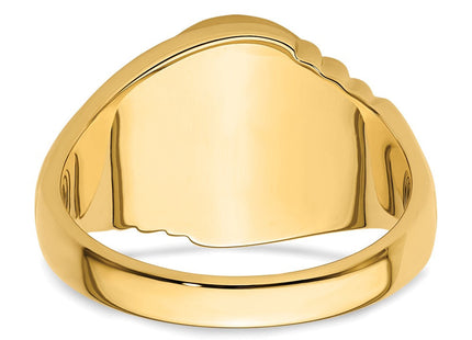 14k Men's Polished and Textured Masonic Ring Mounting (Style Y4062)