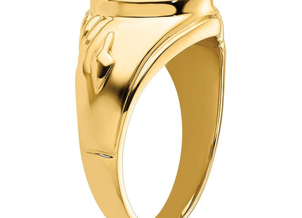 14k Men's Polished and Textured Masonic Ring Mounting (Style Y4062)