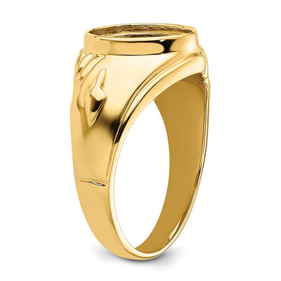 14K Men's Polished and Textured Masonic Ring Mounting