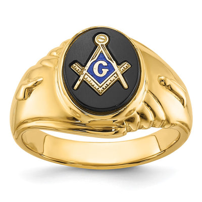 14K gold onyx oval ring