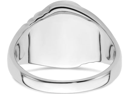 14k White Gold Men's Polished and Textured Masonic Ring Mounting (Style Y4063)