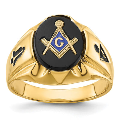 14K gold onyx oval ring