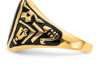 14K gold onyx oval ring, another view