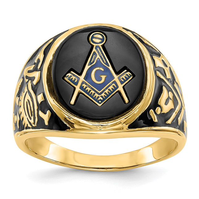 14K gold onyx oval ring