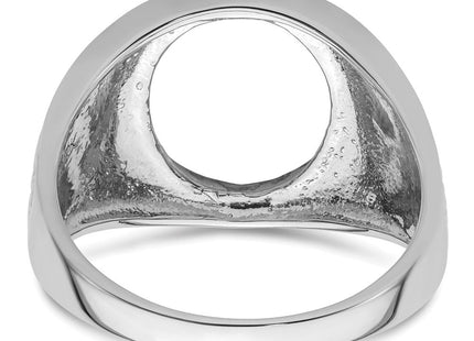 14k White Gold Men's Polished and Textured Masonic Ring Mounting (Style Y4071)