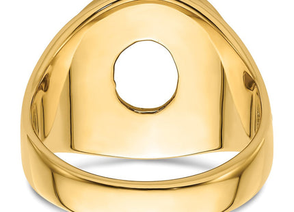 14k Men's Polished and Textured Masonic Ring Mounting (Style Y4072)