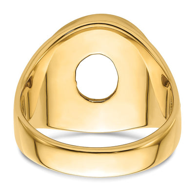 14K Men's Polished and Textured Masonic Ring Mounting