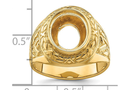 14k Men's Polished and Textured Masonic Ring Mounting (Style Y4072)