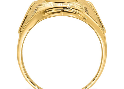 14k Men's Polished and Textured Masonic Ring Mounting (Style Y4075)