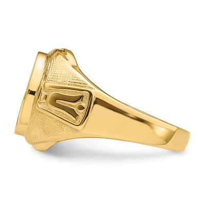 14K Men's Polished and Textured Masonic Ring Mounting